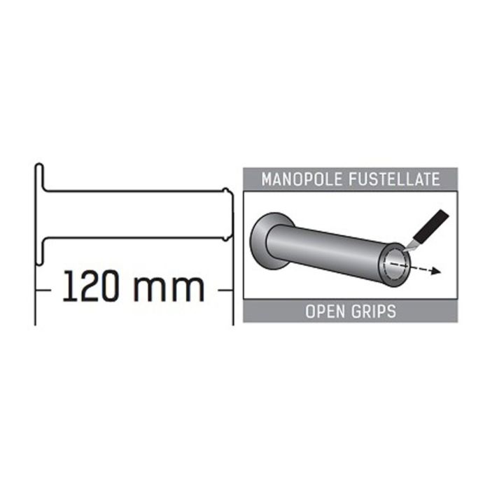 Manopole Domino 5519 Stradali 120mm Nero