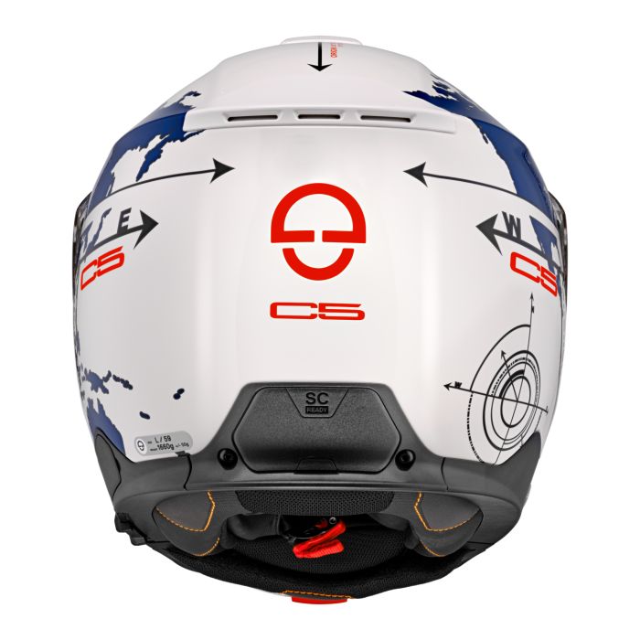 Casco Modulare Schuberth C5 Graphic Globe Blu