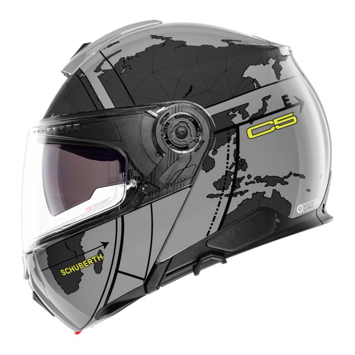 Casco Modulare Schuberth C5 Graphic Globe Grigio