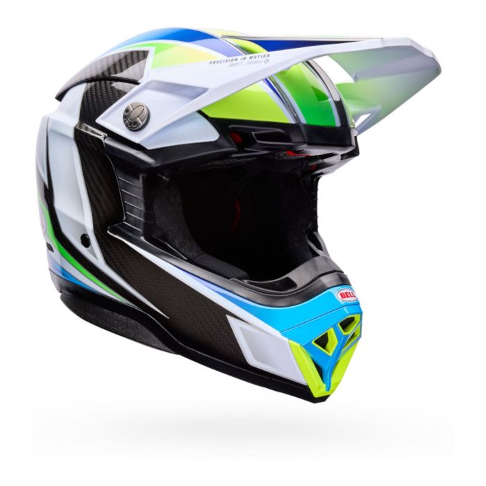 Casco Bell Moto-10 Spherical 2026 Grid Bianco Blu