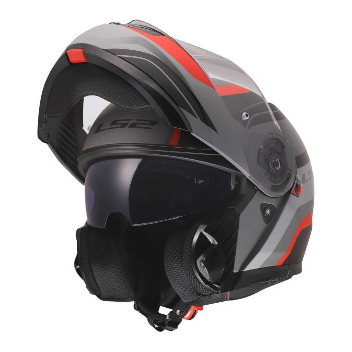 Casco Modulare Ls2 Ff908 Strobe II Monza Black Grey Red