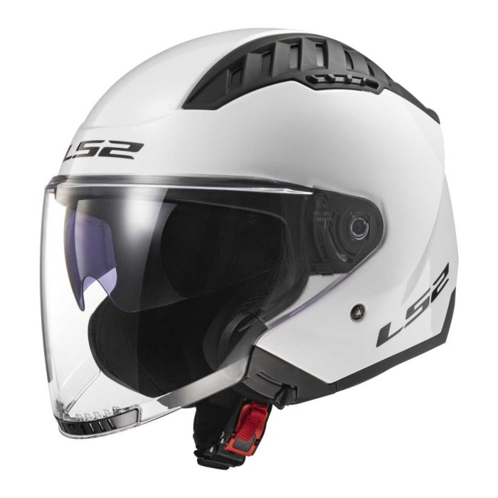 Casco Ls2 Of600 Copter II 06 Con Sunvisor Gloss White