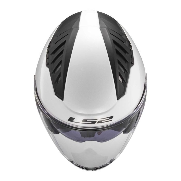 Casco Ls2 Of600 Copter II 06 Con Sunvisor Gloss White
