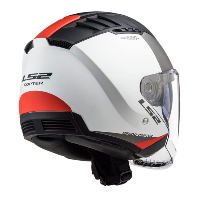Casco Ls2 Of600 Copter II 06 Con Sunvisor M.white Red