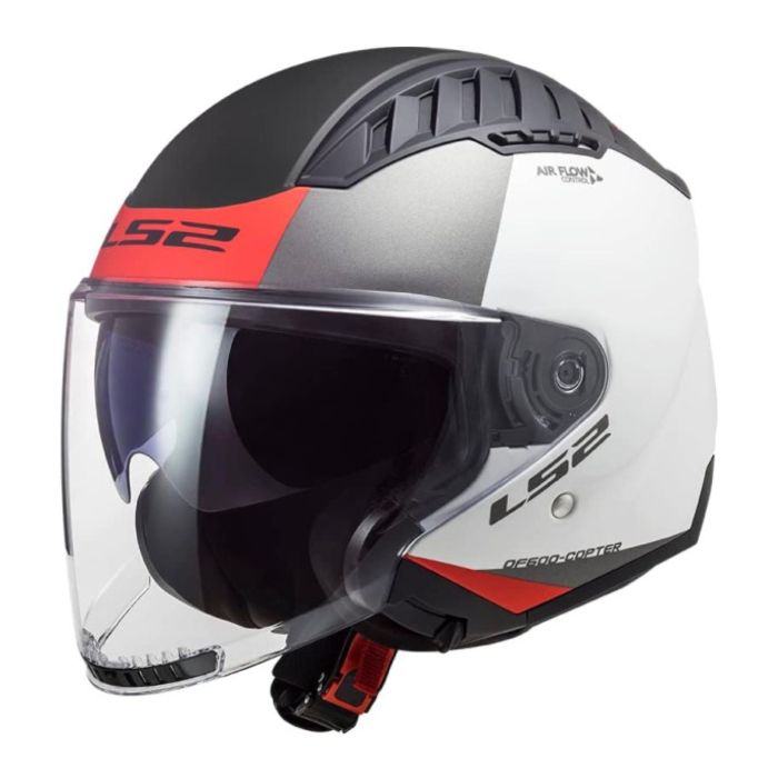Casco Ls2 Of600 Copter II 06 Con Sunvisor M.white Red
