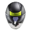 Casco Ls2 Of600 Copter II 06 Con Sunvisor M.black H-v Yellow
