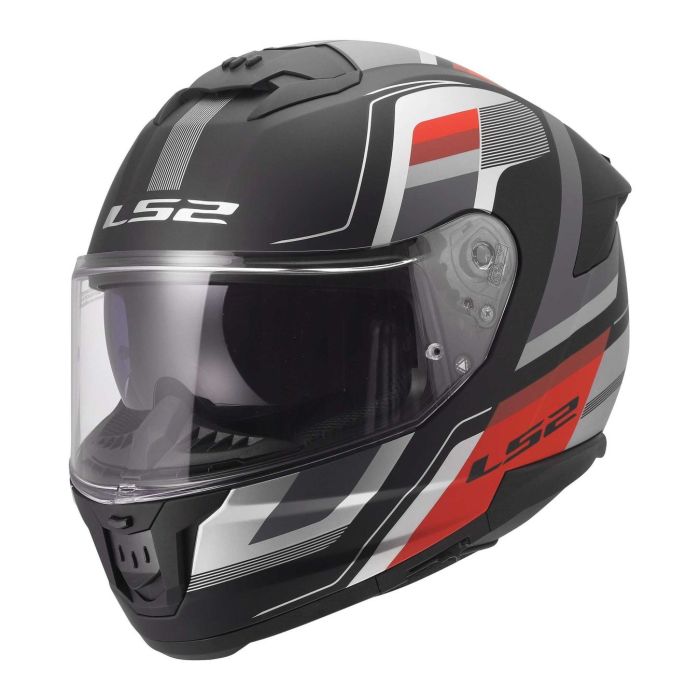 Casco Ls2 Ff808 Stream II Vintage Black Grey Red