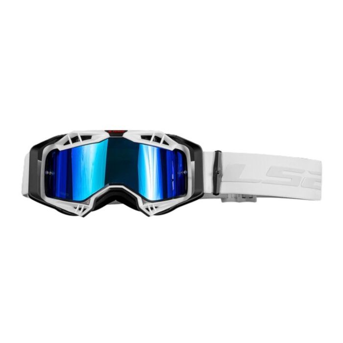 Ls2 Aura Pro Goggle Black White With Iridium Visor