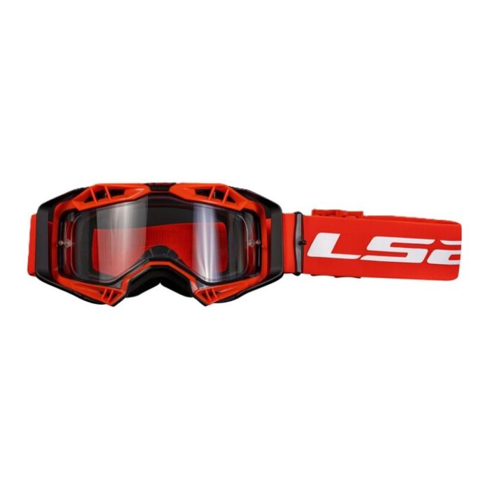 Ls2 Aura Enduro Series Goggle Black Red With Clear Visor
