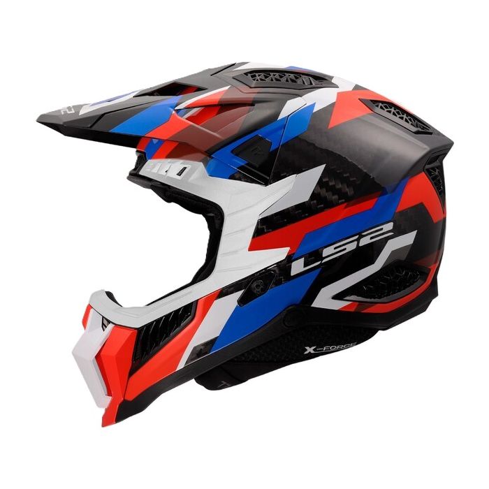 Casco Cross Ls2 Mx703 X-force Phantom 06 White Blue Red