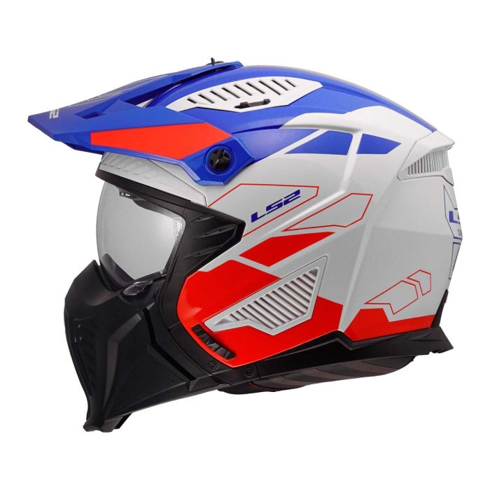 Casco Jet Ls2 Of606 Drifter Trek 06 White Blue Red