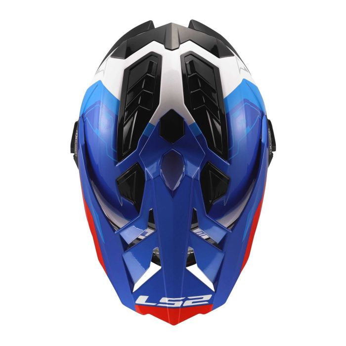 Casco Adventure Ls2 Mx701 Explorer Hexa 06 White Blue Red