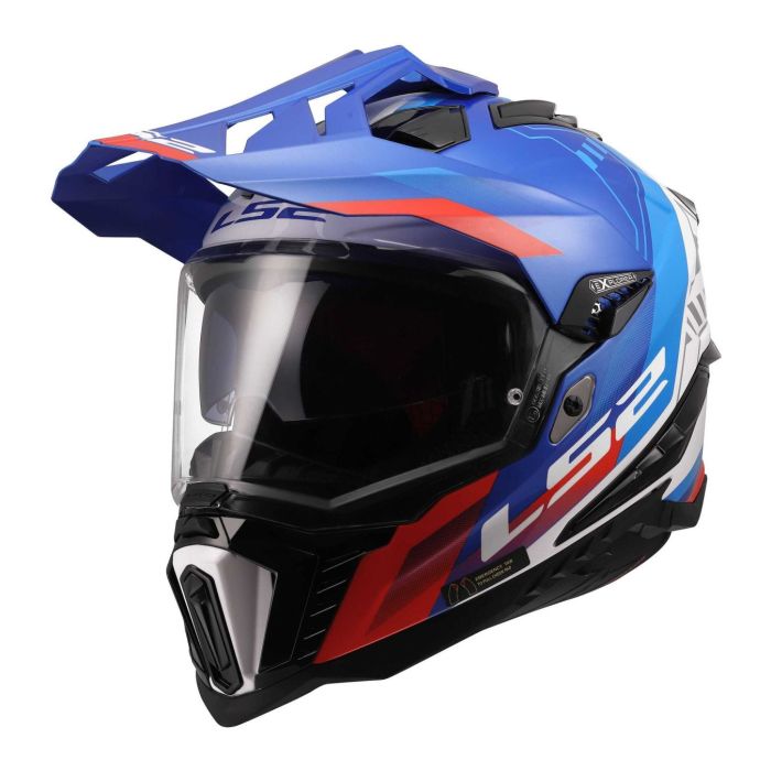 Casco Adventure Ls2 Mx701 Explorer Hexa 06 White Blue Red