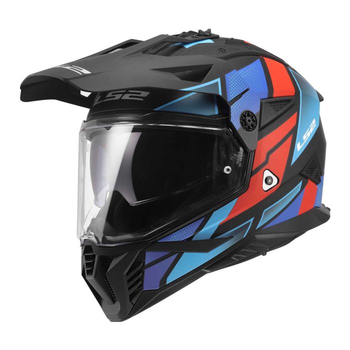 Casco Adventure Ls2 Mx702 Pioneer II Block 06 Black Red Blue