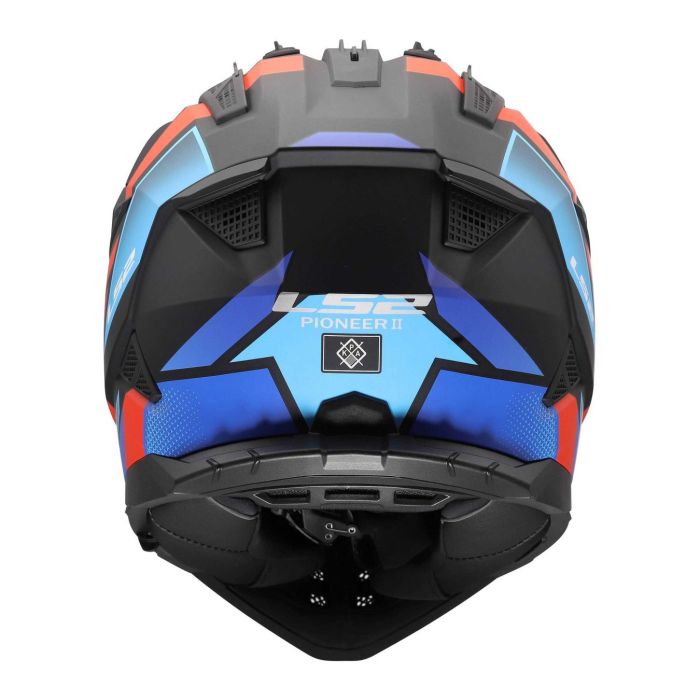 Casco Adventure Ls2 Mx702 Pioneer II Block 06 Black Red Blue