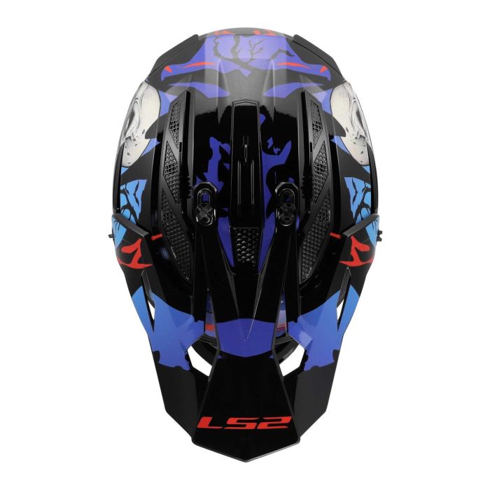Casco Cross Ls2 Mx708 Fast II Zombie II 06 Black Red Blue
