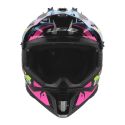 Casco Cross Ls2 Mx708 Fast II Grotesk 06 Blue Pink Green
