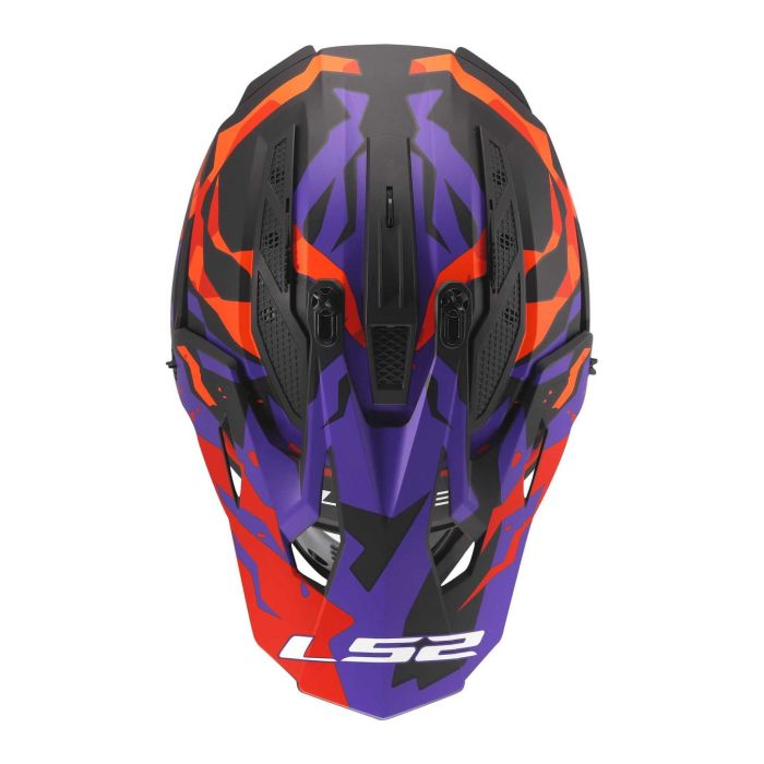 Casco Cross Ls2 Mx708 Fast II Grotesk 06 Purple Orange