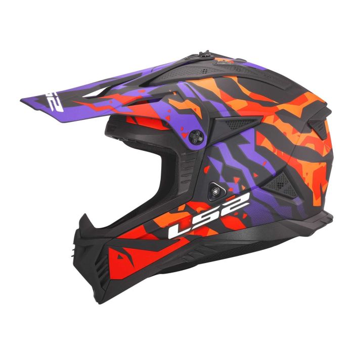 Casco Cross Ls2 Mx708 Fast II Grotesk 06 Purple Orange