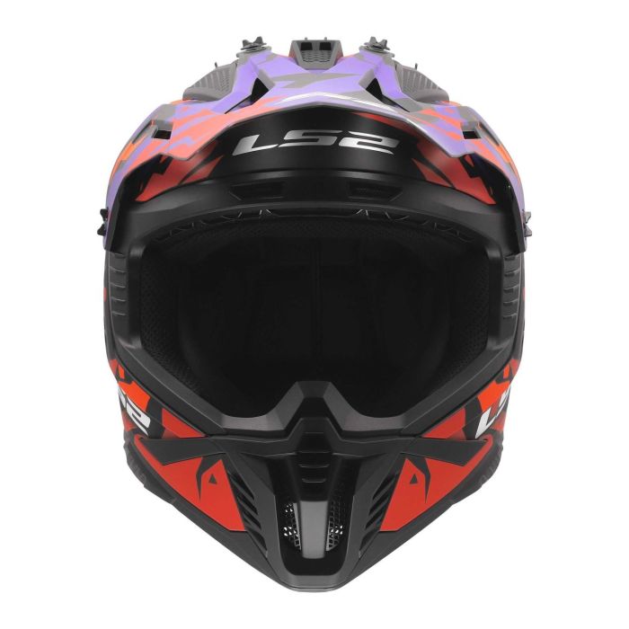 Casco Cross Ls2 Mx708 Fast II Grotesk 06 Purple Orange
