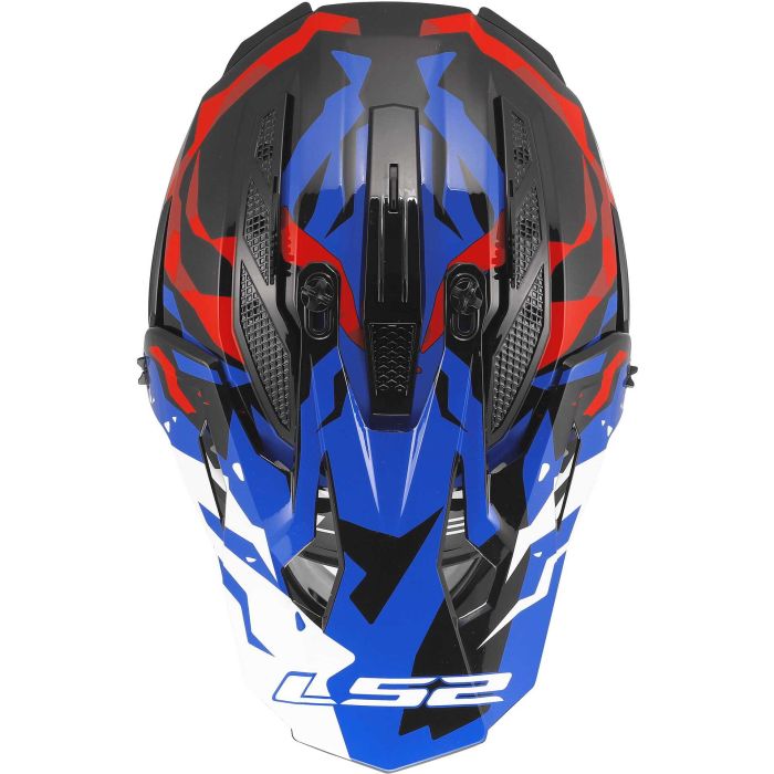 Casco Cross Ls2 Mx708 Fast II Grotesk 06 White Blue Red