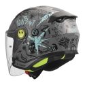 Casco Jet Ls2 Of622 Funny II Scribble Grey Blue