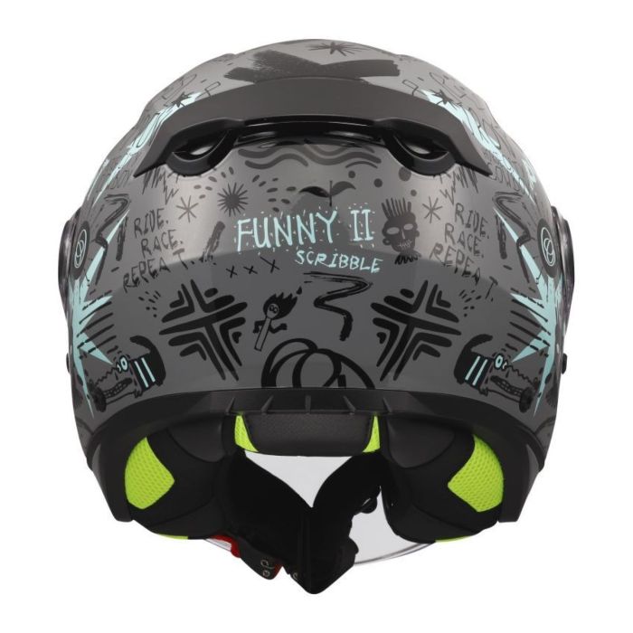 Casco Jet Ls2 Of622 Funny II Scribble Grey Blue