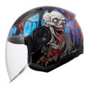 Casco Jet Ls2 Of616 Airflow II Zombie II 06 Black Red Blue