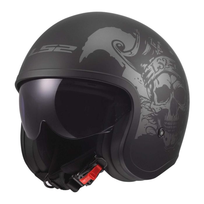 Casco Jet Ls2 Of599 Spitfire II Willy 06 Black Grey