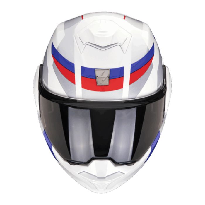Casco Ribaltabile Scorpion Exo-tech Evo Pro Acuti Bianco Blu Rosso