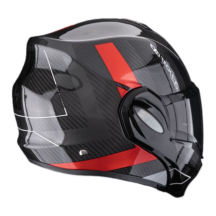 Casco Ribaltabile Scorpion Exo-tech Evo Carbon Cad Nero Rosso