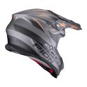 Casco Motocross Scorpion Vx-16 Evo Air Patriot Argento Nero Rame