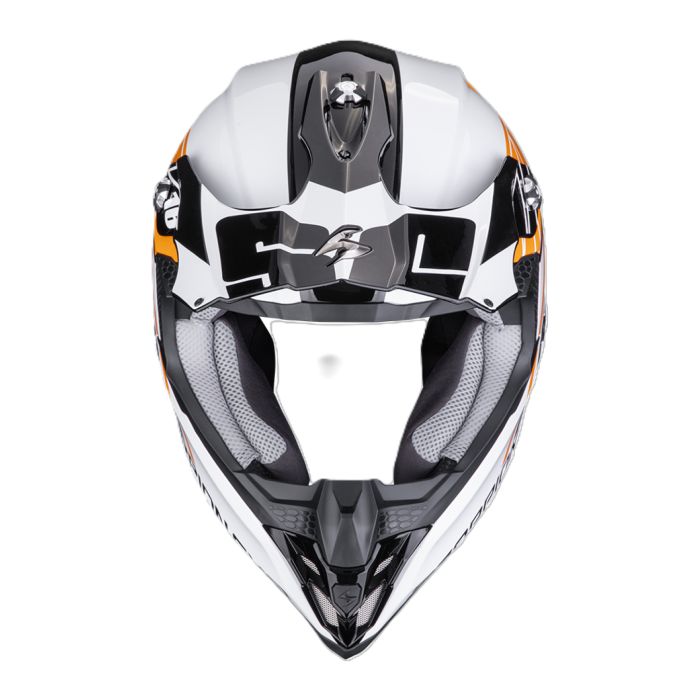 Casco Motocross Scorpion Vx-16 Evo Air Lignes Nero Arancione