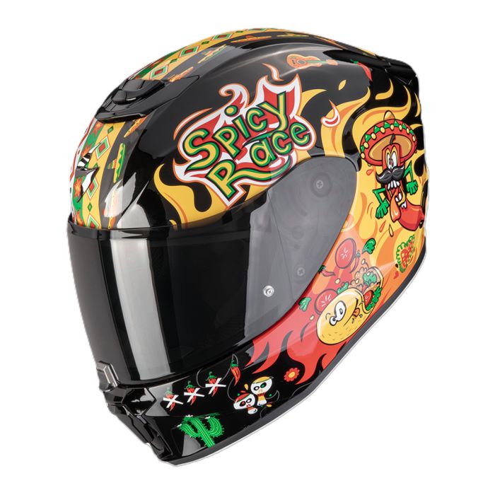 Casco Bambino Scorpion Exo-jnr Air Yucatan Nero Giallo Rosso