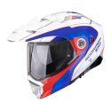 Casco Modulare Scorpion Adx-2 Kamps Bianco Rosso Blu