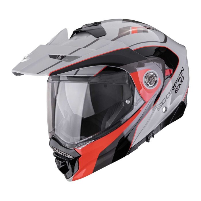 Casco Modulare Scorpion Adx-2 Kamps Grigio Rosso