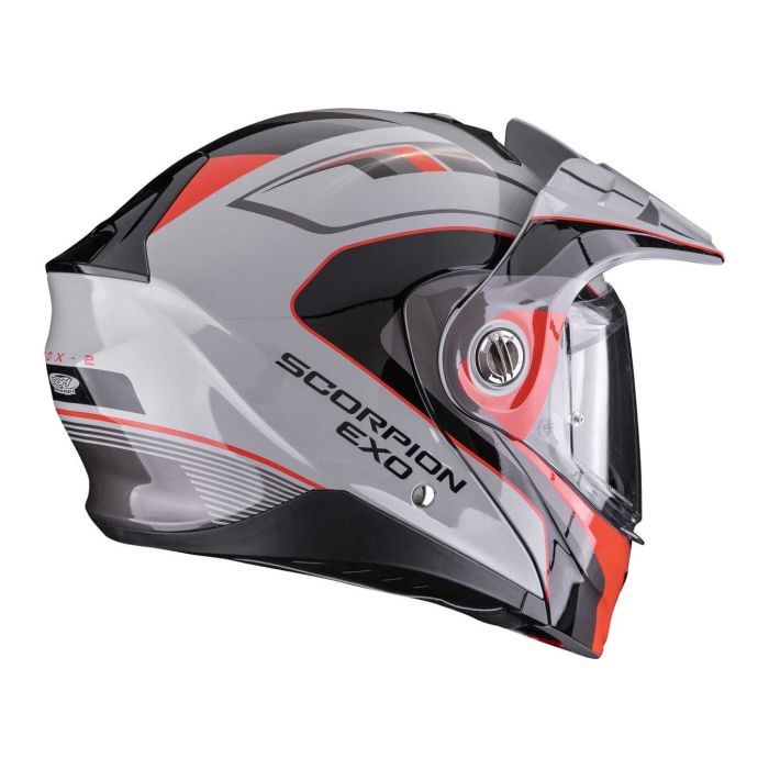 Casco Modulare Scorpion Adx-2 Kamps Grigio Rosso