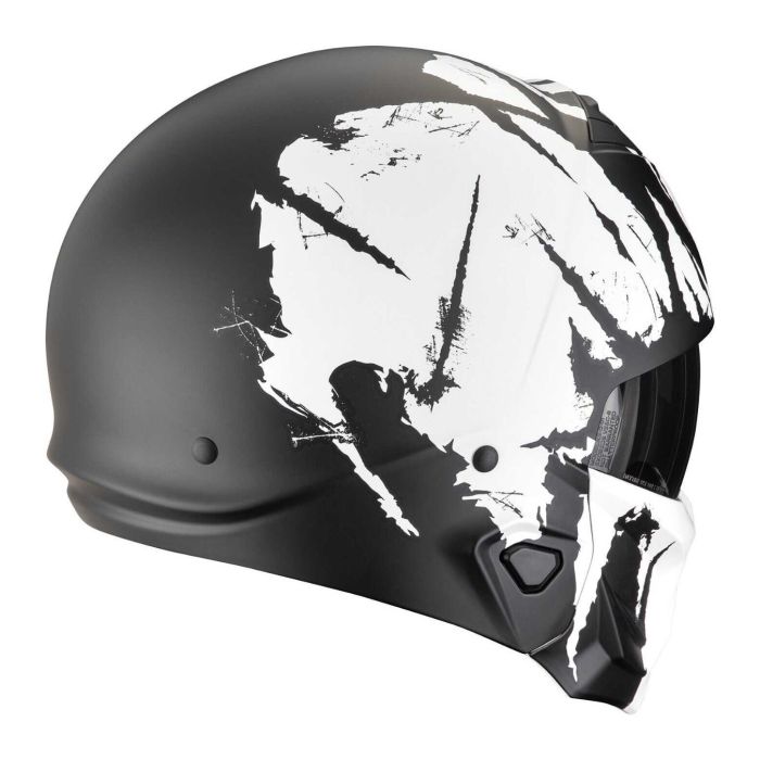 Casco Modulabile Scorpion Exo-combat II Marauder Nero Opaco Bianco