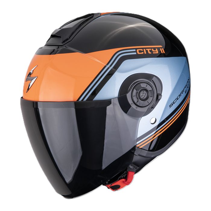 Casco Jet Scorpion Exo-city II Vita Nero Blu Arancio