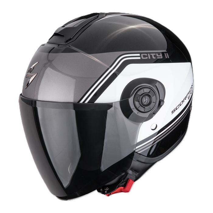 Casco Jet Scorpion Exo-city II Vita Metallo Nero Bianco