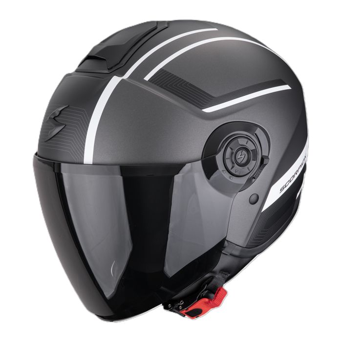Casco Jet Scorpion Exo-city II Cosmos Argento Opaco Bianco