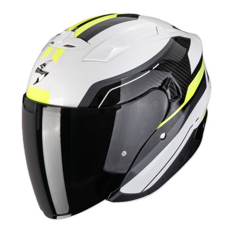 Casco Jet Scorpion Exo-230 Hipe Bianco Nero Giallo Neon