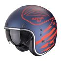 Casco Jet Scorpion Belfast Evo Dawg Blu Rosso Opaco