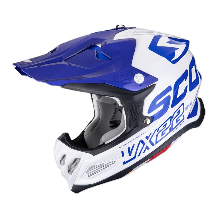 Casco Cross Scorpion Vx-22 Air Updown Bianco Blu Blu