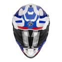 Casco Integrale Adventure Scorpion Adf-9000 Air Patrol Bianco Blu Rosso
