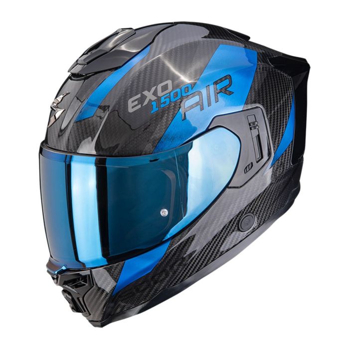 Casco Integrale Scorpion Exo-1500 Carbon Air Platted Nero Blu