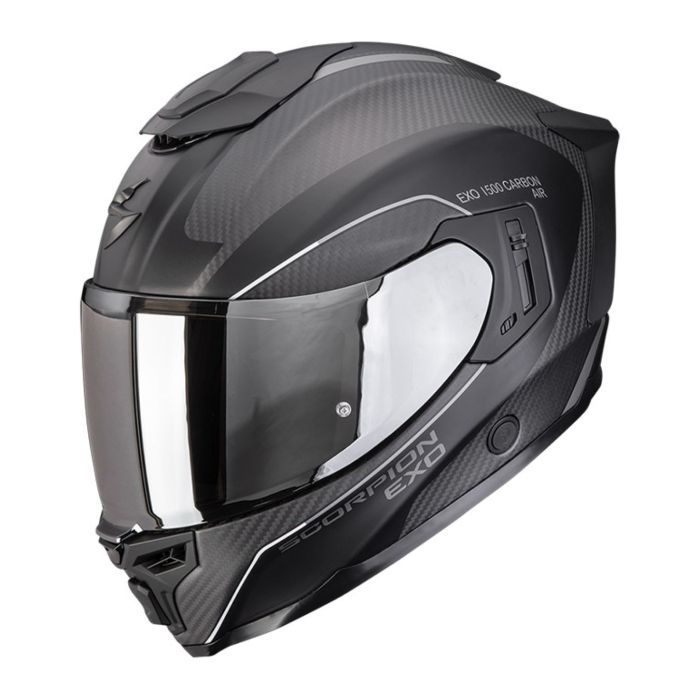 Casco Integrale Scorpion Exo-1500 Carbon Air Mundi Nero Opaco Argento