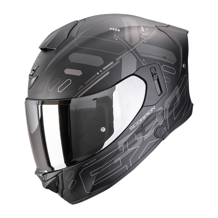 Casco Integrale Scorpion Exo-530 Air Fond Nero Opaco Argento