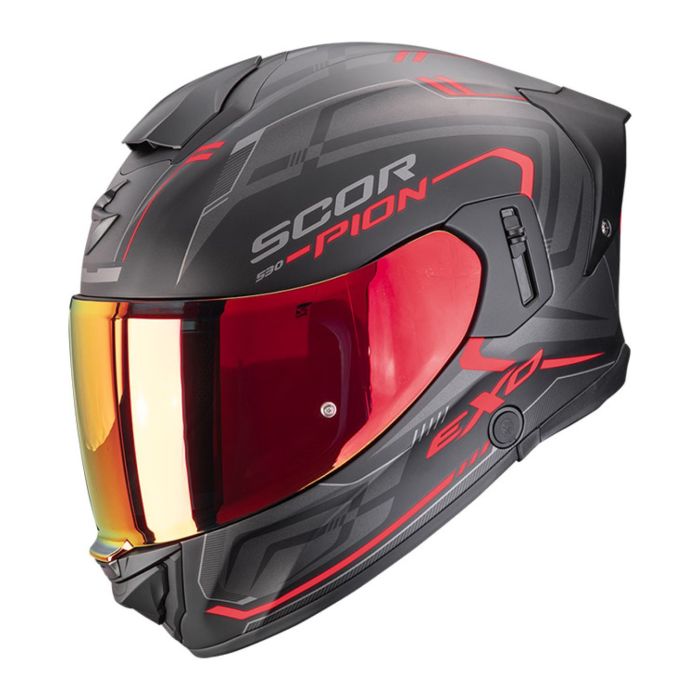 Casco Integrale Scorpion Exo-530 Air Slope Nero Opaco Rosso