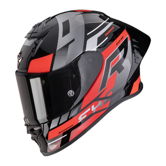 Casco Integrale Scorpion Exo-r1 Evo II Air Adrenaline Nero Rosso Argento